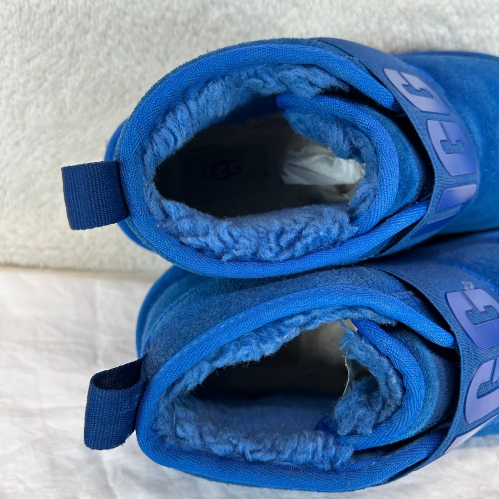 UGG Neumel Blue Suede Shearling Elastic Strap Boots‎ Mens 7 - Picture 11 of 15